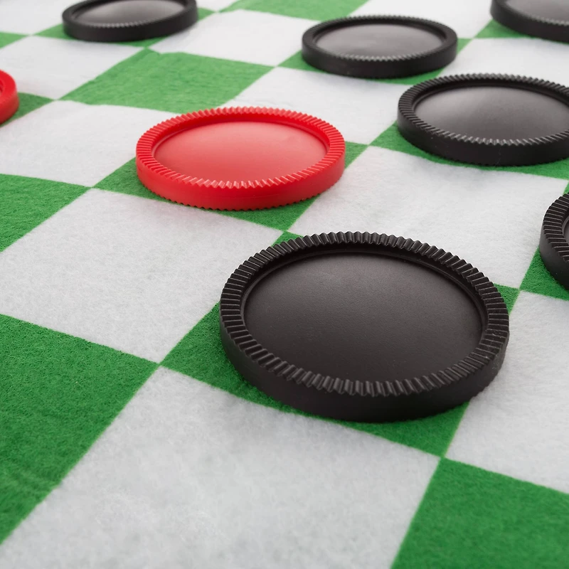 Toy Time Giant Checkers & Tic Tac Toe Reversible Game Rug