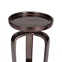 CosmoLiving by Cosmopolitan Set of 2 Black Aluminum Modern Candle Holder, 14" x 10"