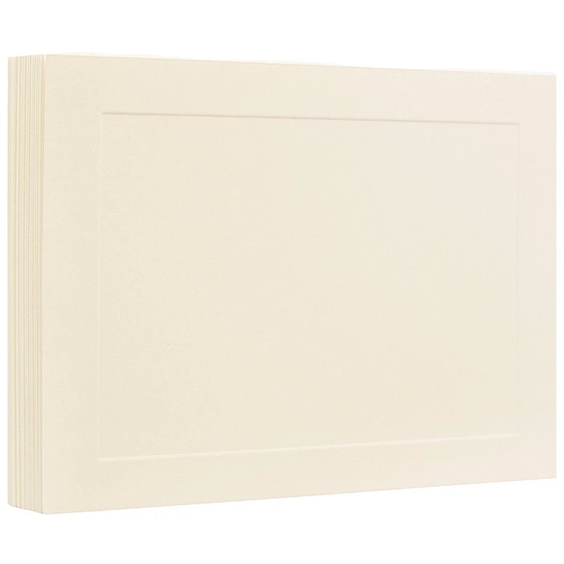JAM Paper 4.25" x 5.5" Ivory Panel Blank Flat Note Cards
