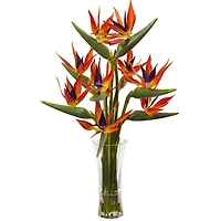 2.5ft. Bird of Paradise Flowers in Glass Cylinder Vase