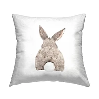 Stupell Industries Fluffy Bunny Tail Cute Pet, Fluffy Bunny Tail Cute Pet Outdoor Printed Pillow