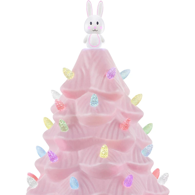 Mr. Cottontail Pink 13" Ceramic Easter Bunny Tree