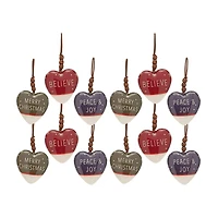12 Pack 4.75" Heart Plastic Ornaments