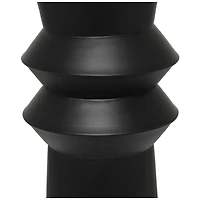 32" Black Art Deco Fluted Metal Floor Vase