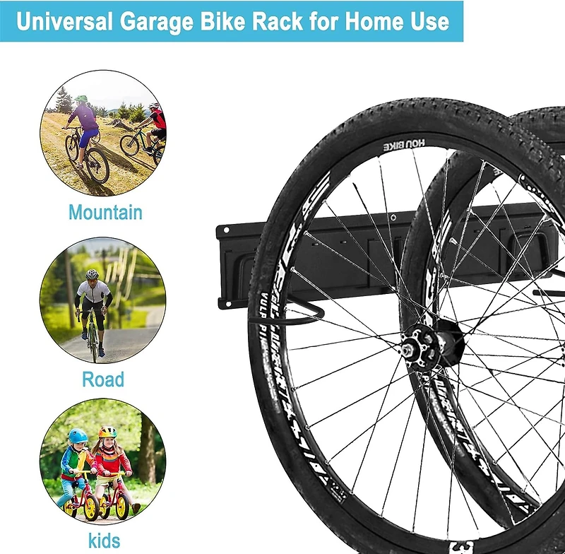 NEX™ 16.5" Black 6-Bicycle Storage Wall Rack