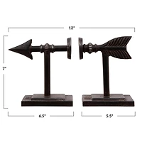 Hello Honey® Bronze Arrow Cast Iron Bookends Set