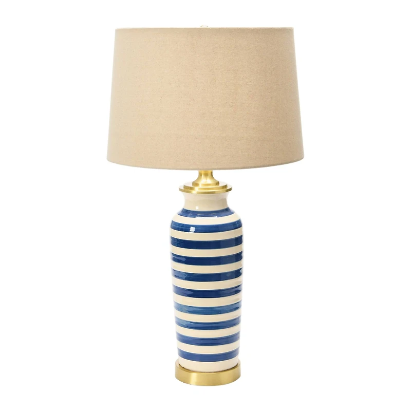 Hello Honey® 2ft. Striped Ceramic & Metal Desk Lamp