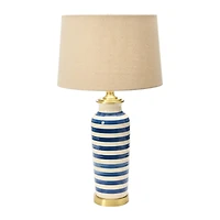 Hello Honey® 2ft. Striped Ceramic & Metal Desk Lamp