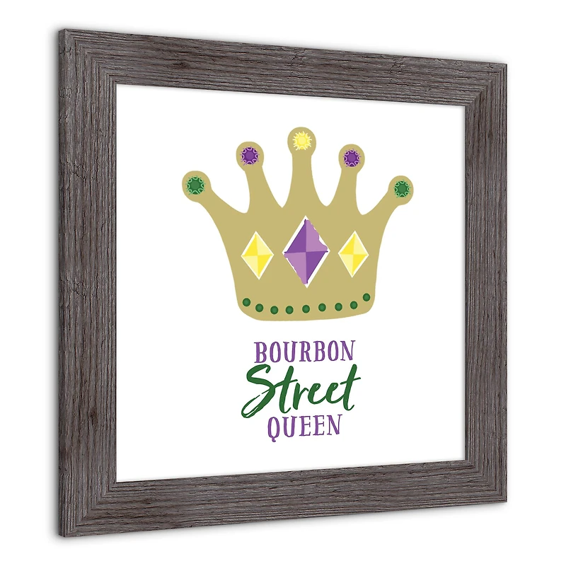 Bourbon Street Queen Crown Western Gray Framed Print