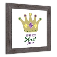 Bourbon Street Queen Crown Western Gray Framed Print