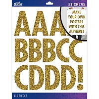 Sticko® Gold Glitter Futura Regular XL Alphabet Stickers