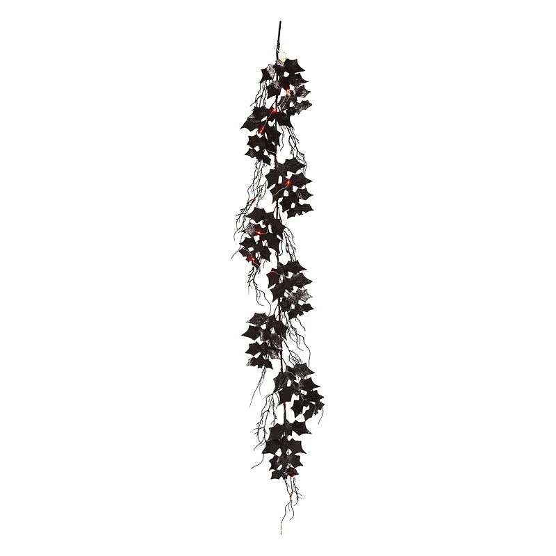 Glitzhome® 6ft. Lighted Halloween Bat Garland