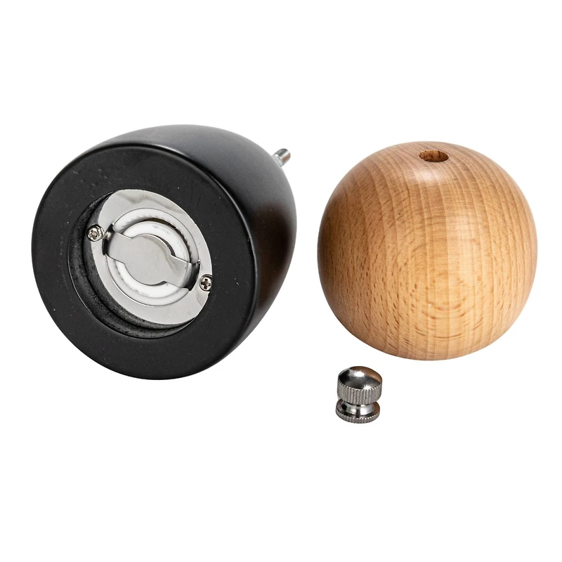 Hello Honey® Black & Natural Two-Tone Rubberwood Salt & Pepper Mill