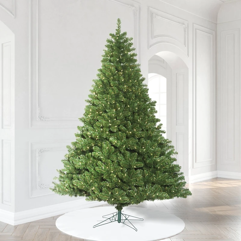 9ft. Pre-Lit Oregon Fir Artificial Christmas Tree, Warm White LED Lights
