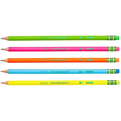 Ticonderoga® No.2 HB Neon Wood-Cased Pencil Set