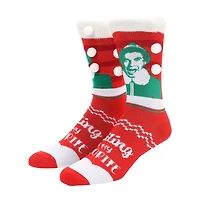 Elf™ Smiling Is My Favorite Adult Pom Pom Crew Socks