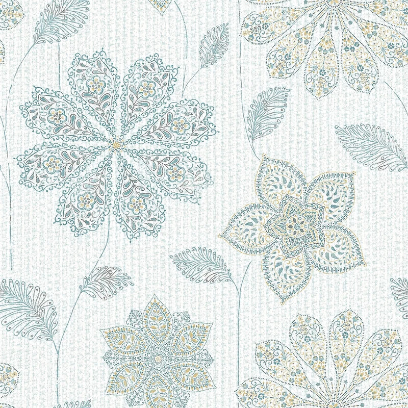 NuWallpaper Gypsy Floral Blue & Green Peel & Stick Wallpaper