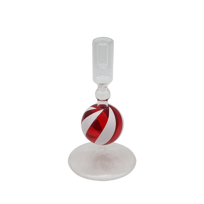 Glass Peppermint Candy Narrow Taper Holder by Ashland®