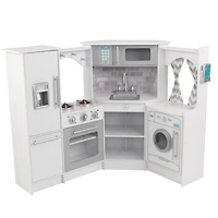 KidKraft Ultimate Corner White Play Kitchen With Lights & Sounds