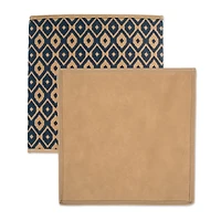 Nautical Blue Nonwoven Ikat Polyester Square Cube Set