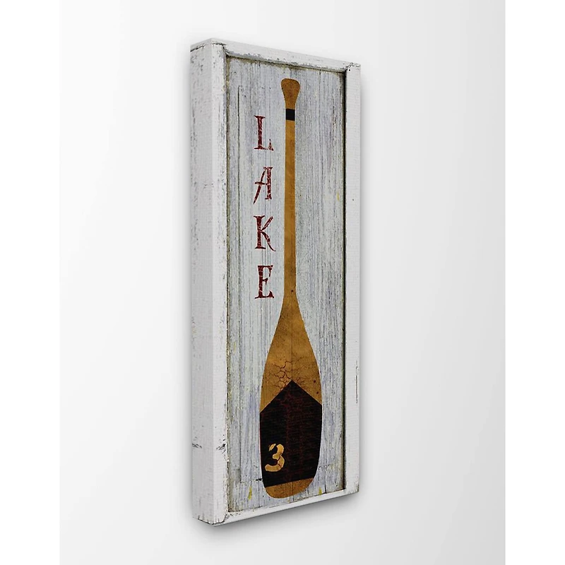 Stupell Industries Rustic Gray Boat Oar Canvas Wall Art