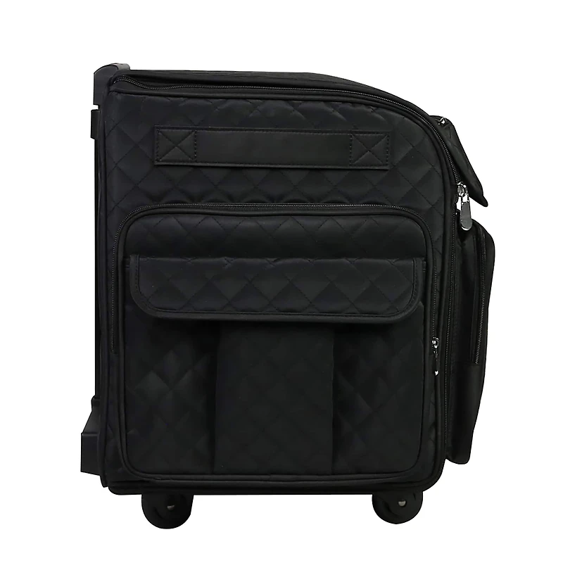 Everything Mary XL Black Quilted Deluxe Rolling Sewing Machine Case