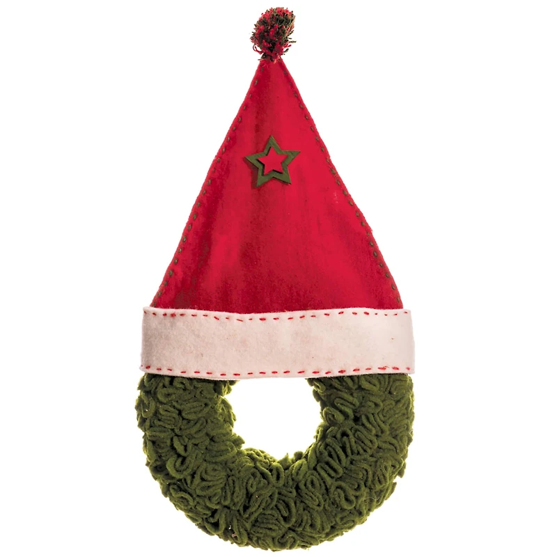 12.9" Santa Hat Christmas Wreath