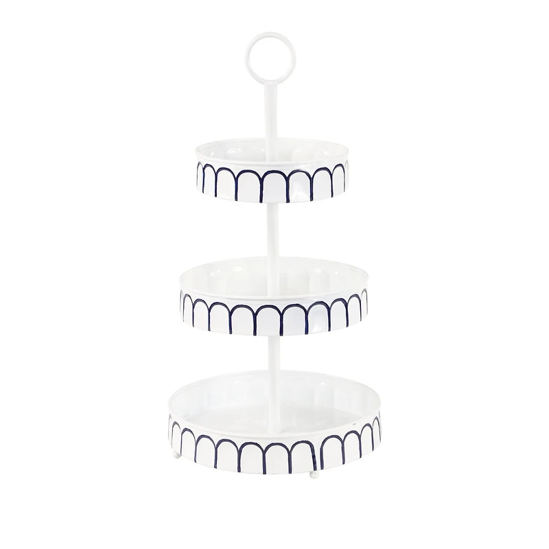 White Iron Farmhouse 3 Tier Tray Cupcake Stand