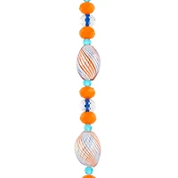 Orange Lampwork Glass Stripe Oval Beads by Bead Landing™