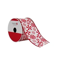 2.5" x 20ft. Peppermint Swirl Wired Ribbon by Celebrate It®