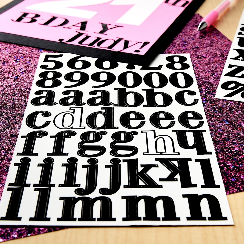 Black Serif Alphabet Stickers by Recollections™