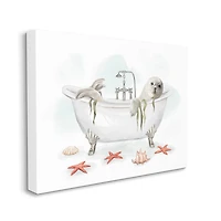 Stupell Industries White Harp Seal Ocean Inspired Bath Animal Canvas Wall Art