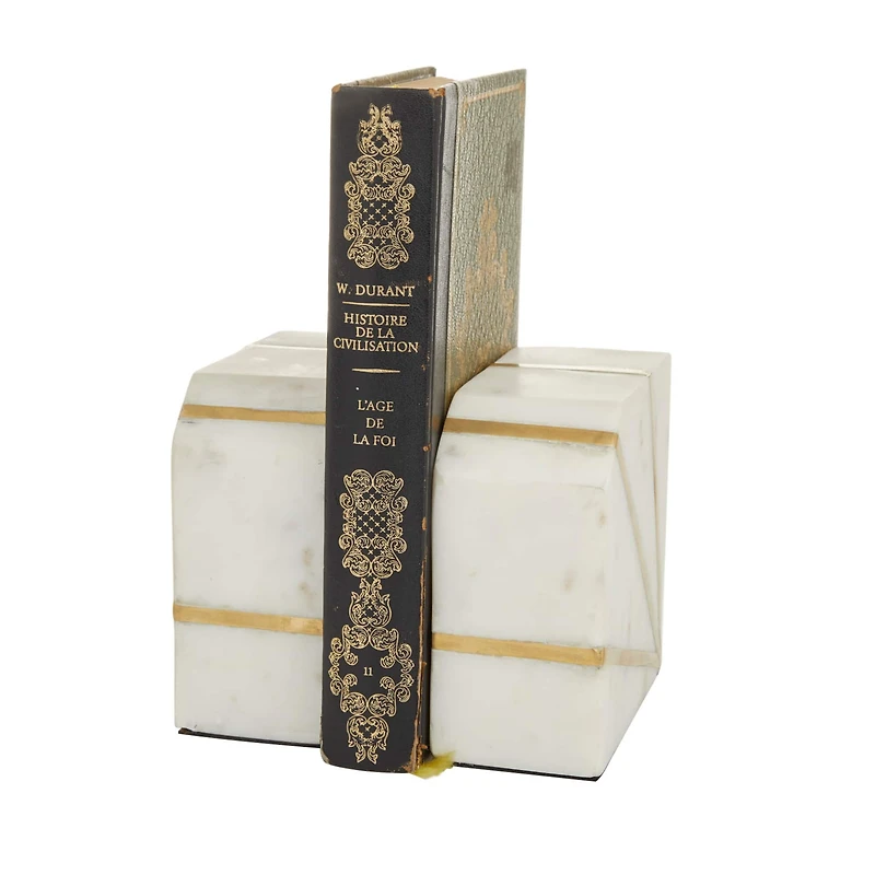 White Glam Abstract Bookends,