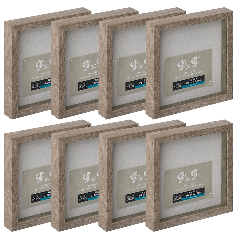 8 Pack: 9" x 9" Belmont Shadow Box by Studio Décor