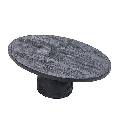Hello Honey® 16" Black Oval Mango Wood Pedestal