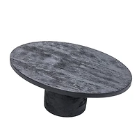 Hello Honey® 16" Black Oval Mango Wood Pedestal