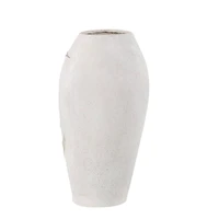 White Polystone Boho Style Vase, 18" x 10" x 6"