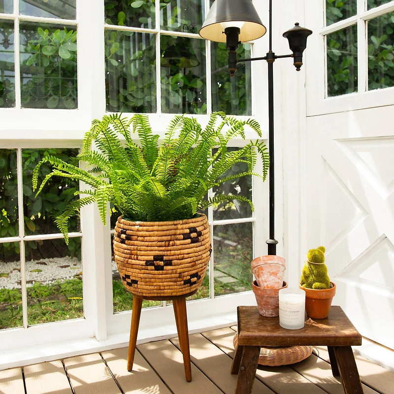 27in. UV Resistant Artificial Boston Fern Plant with Real Touch Leaves (Indoor/Outdoor)