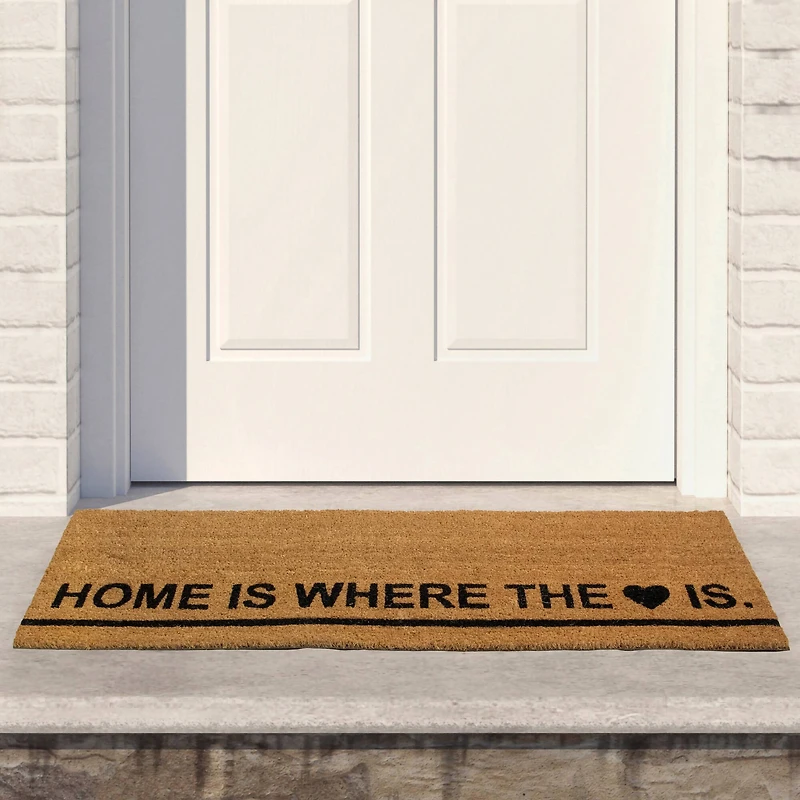 Natural Coir Home Is Where the Heart Is Doormat