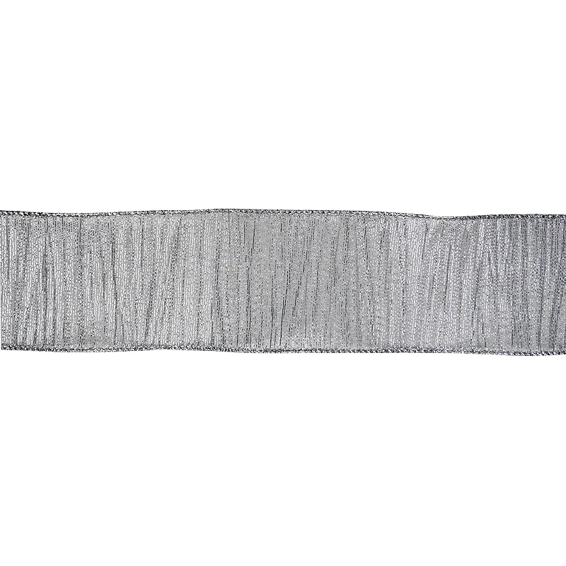 2.5" x 20ft. Silver Metallic Crinkle Wired Ribbon by Celebrate It®