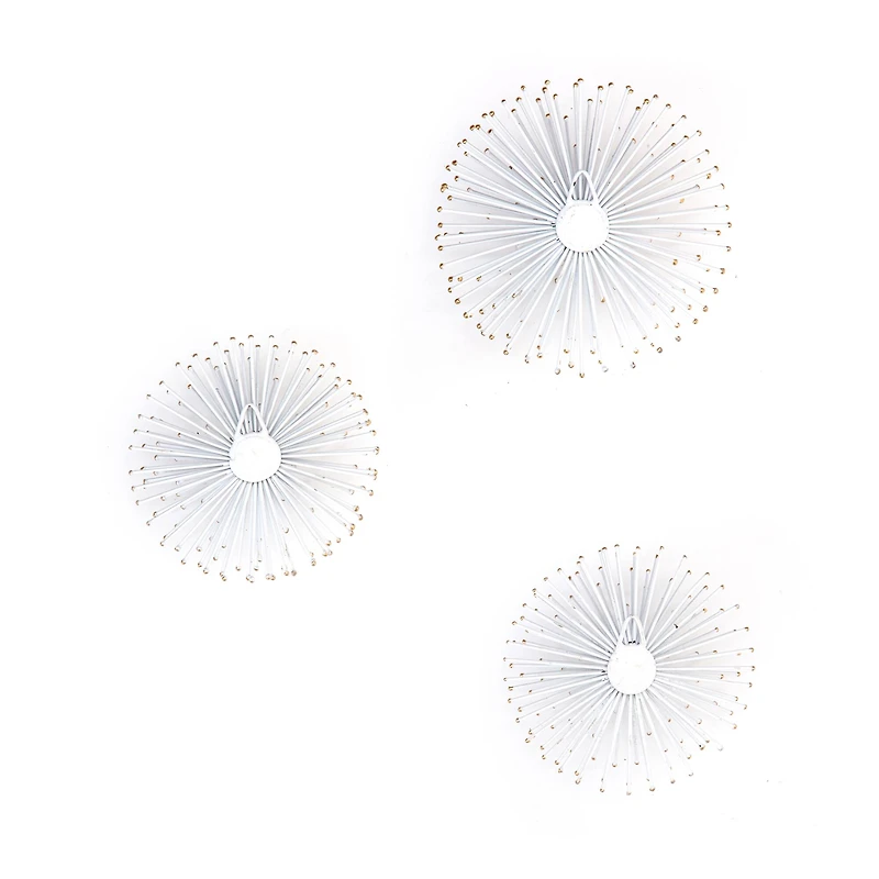 Habitat Decor White & Gold Starburst Metal Wall Art Set