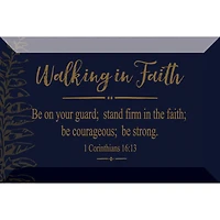 Walking In Faith Glass Plaque with Easel & Hanger