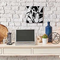 Stupell Industries Black & White Moving Abstract Canvas Wall Art