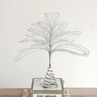 Hello Honey® 14.5" Silver Finish Metal and Glass Beaded Tree Topper