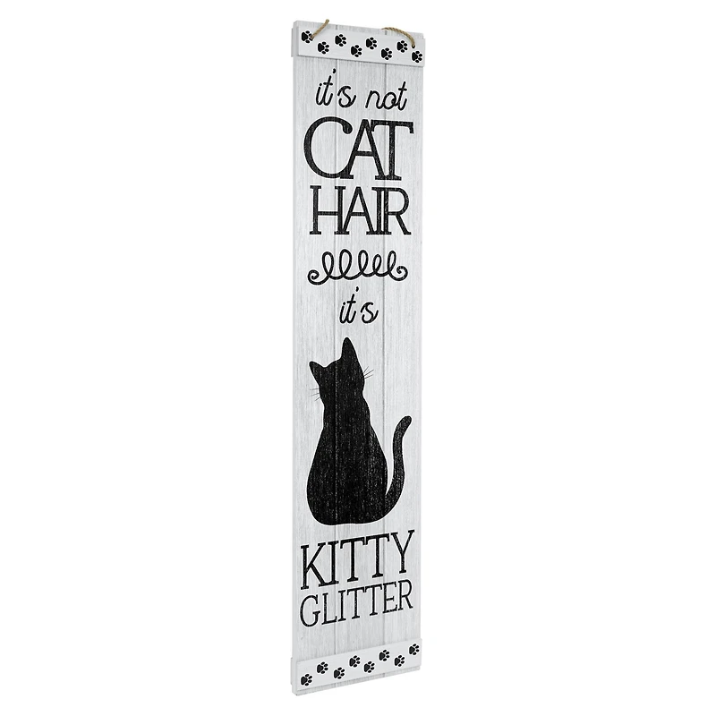 American Art Décor™ 47.25" Glitter Must Love Cats Double-Sided Hanging & Leaning Wall Sign