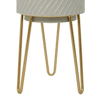 White Metal Modern Planter Set