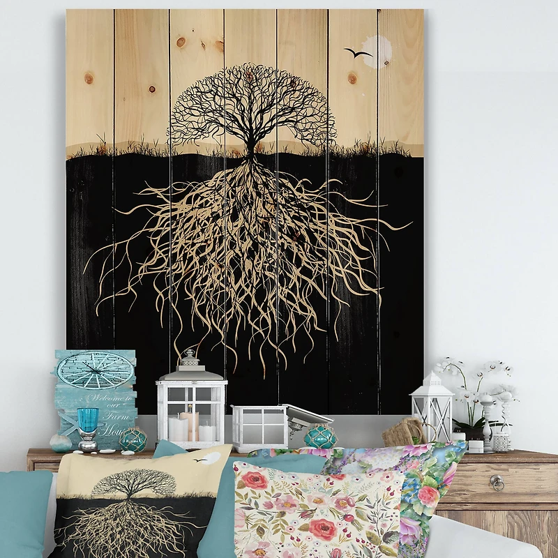 Designart - Tree Silhouette With Roots