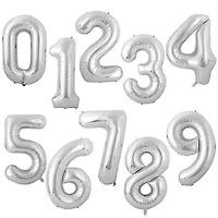 Wizardi 32" Silver Number Foil Balloon