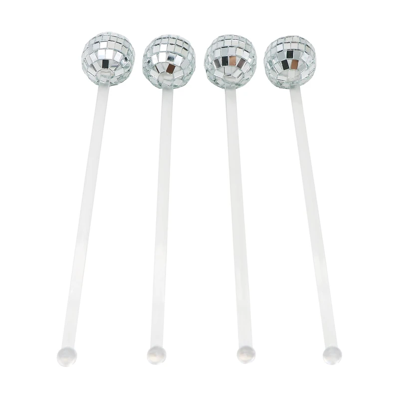 Silver Disco Ball Drink Stirrers, 4ct. by Ashland®