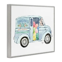 Stupell Industries Patterned Easter Eggs Truck Holiday Bunny Painting Framed Giclee Art